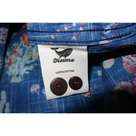 Yiume Button Down Shirt Tropical Ocean Life Sea Fish Marine Life Size XL NWOT - Picture 9 of 9